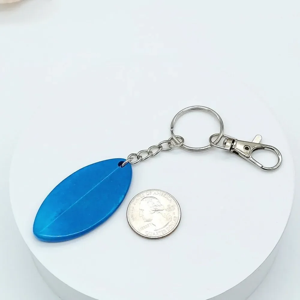 Turquoise Howlite Stone Keychain with Swivel Clip